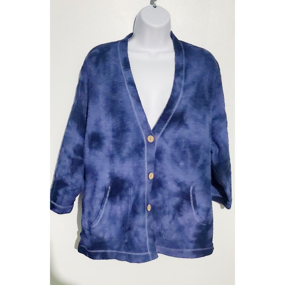 Pure J.Jill Womens Oversized Cotton Tie Dye Cardigan Size XS Preppy Lagenlook